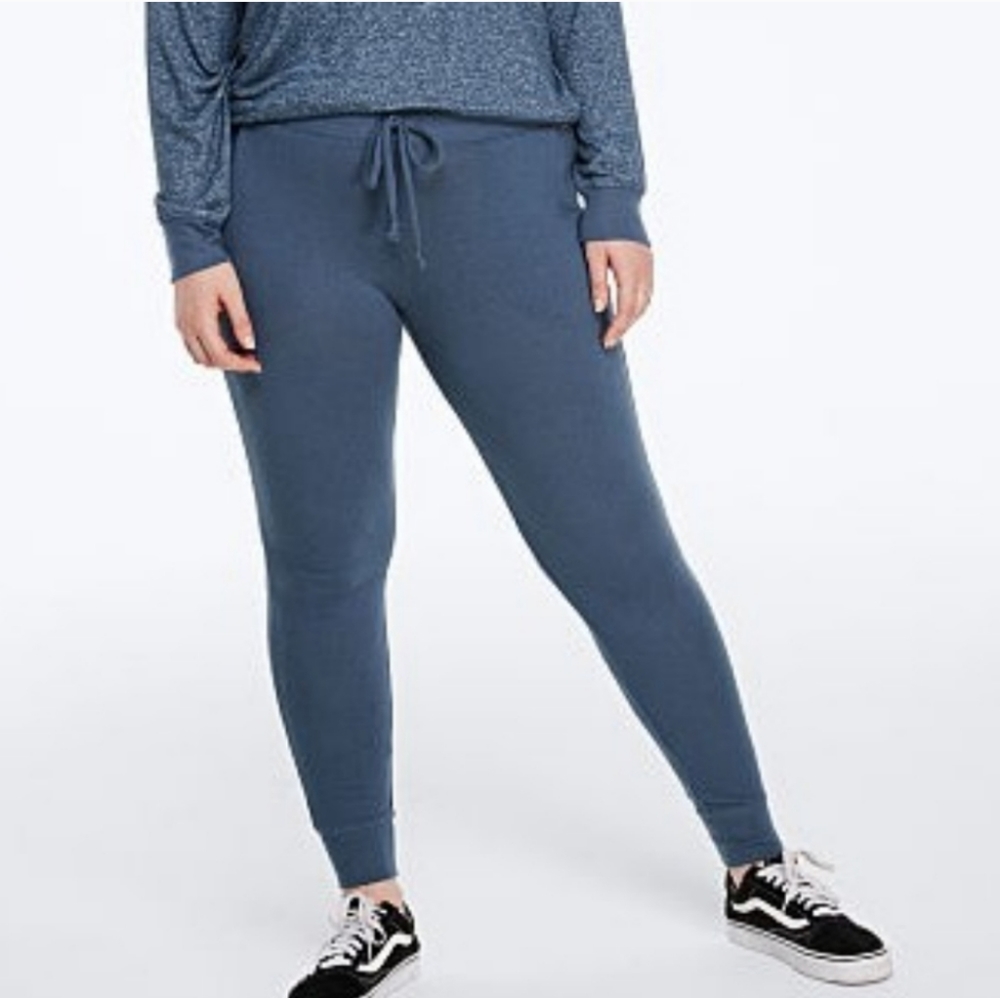 Pink Victoria's Secret cozy lounge pants in slate blue